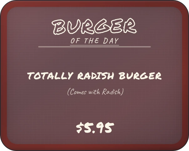 Bobs Burger — Burger