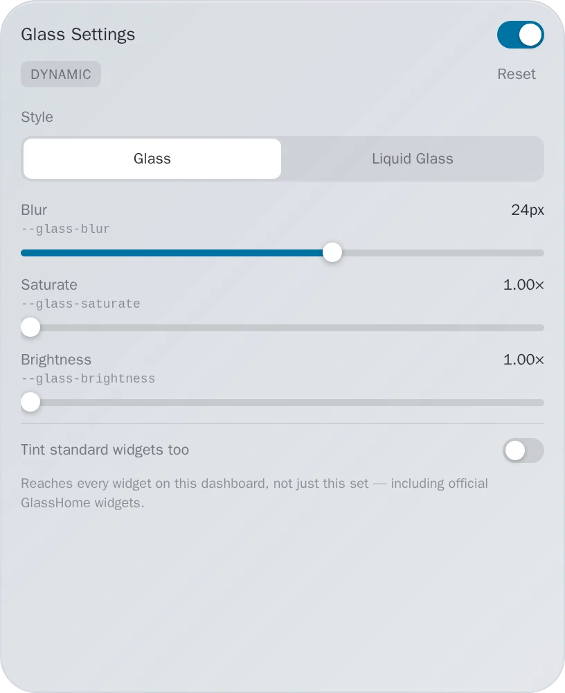 Glass Settings, Large