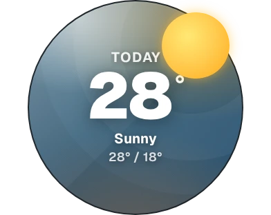 Weather Scene — Round sunny