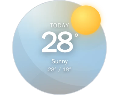 Weather Scene — Round sunny